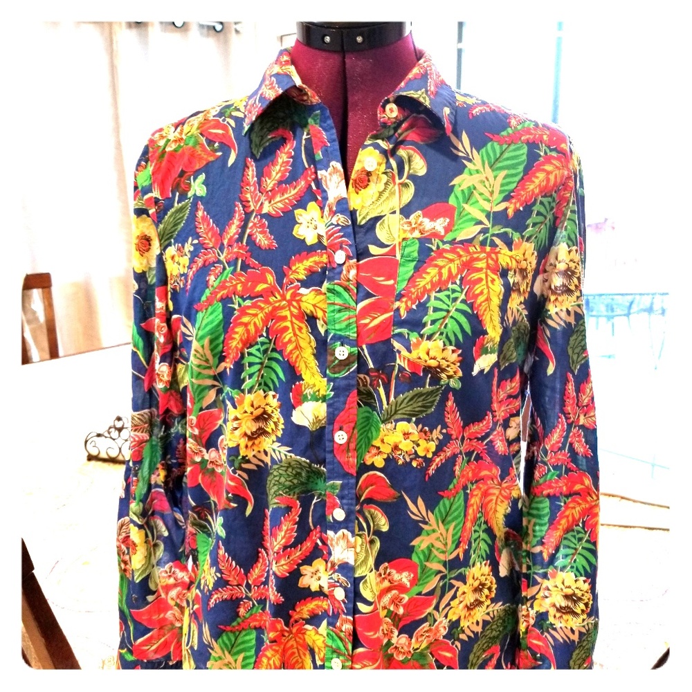 Talbots floral print blouse